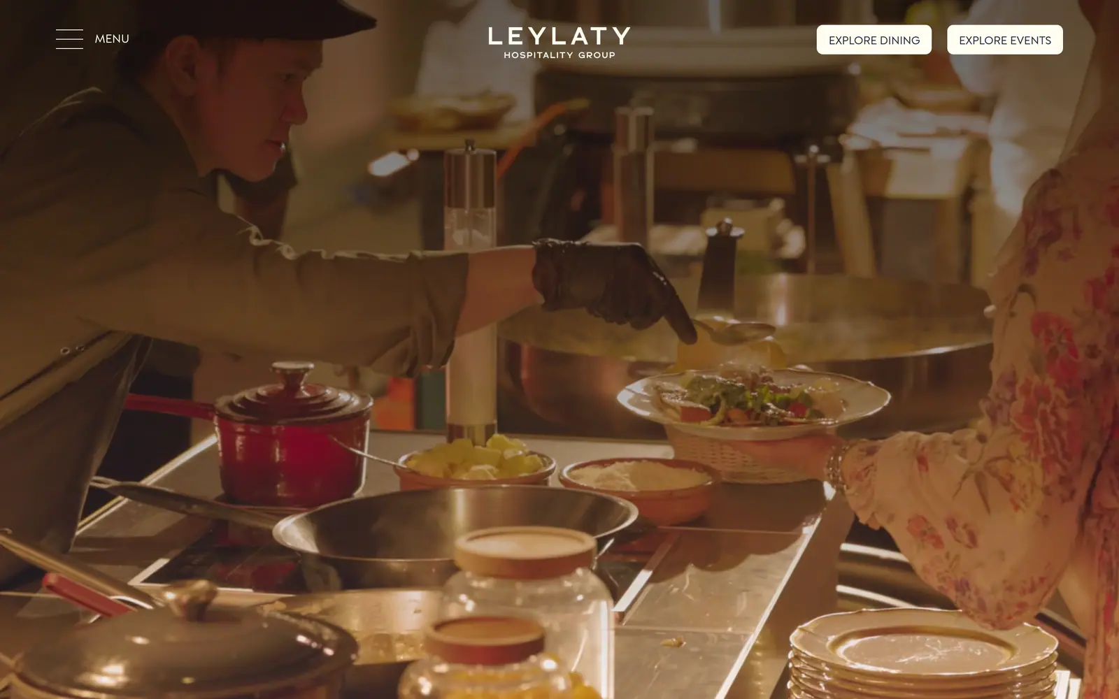 The Leylaty Hospitality Group homepage at leylaty.com.sa, showing the group brand and its concepts.
