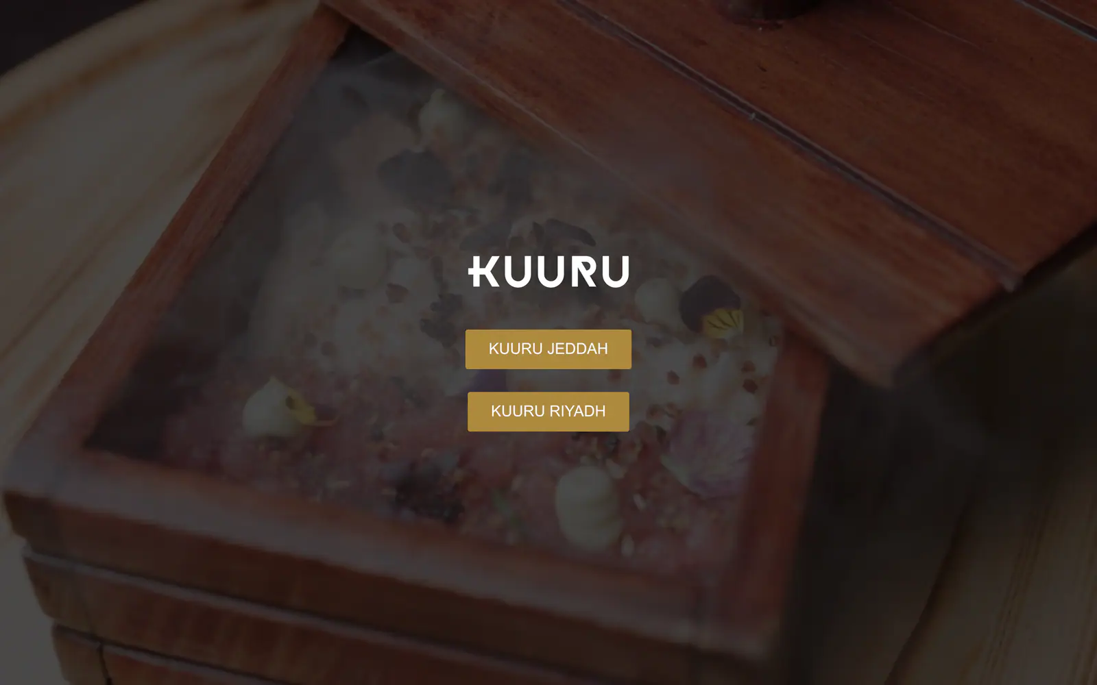 The Kuuru restaurant homepage at kuururestaurant.com, showing its brand identity.